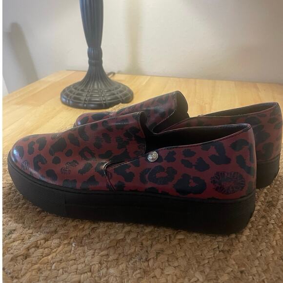 VERSACE VERSUS LEOPARD PRINT WOMEN’S LEATHER PLATFORM 6.5 (37), S100 - Picture 5 of 11